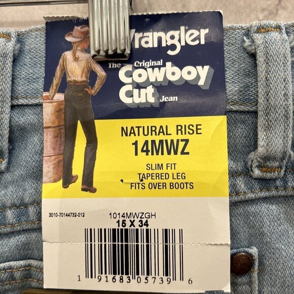 Wrangler Jeans 15 x 34 (36x33) Cowboy Cut Slim Fit Natural Rise 14MWZ NEW - Picture 5 of 6